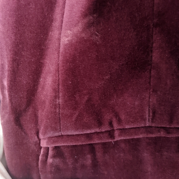 Vintage Old Navy Blazer Women’s Burgundy Velvet Silky Bow Detail | Small - Picture 6 of 8